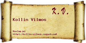 Kollin Vilmos névjegykártya